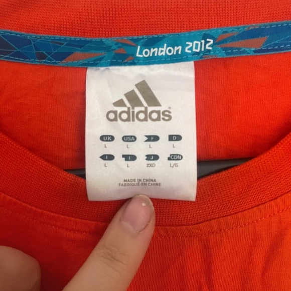 ORANGE Adidas Olympic T-shirt London 2012 Size L - Picture 7 of 10